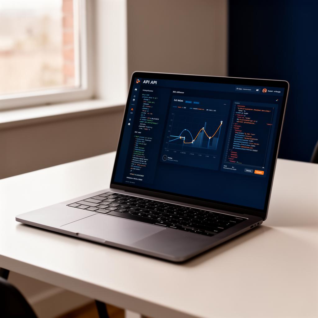 Developer dashboard for the OrbitOS API on a laptop